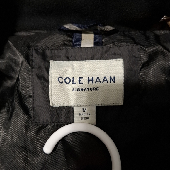COLE HAAN SIGNATURE MEN'S Medium BLACK PUFFER JACKET COAT WITH REMOVABLE HOOD - Picture 7 of 14